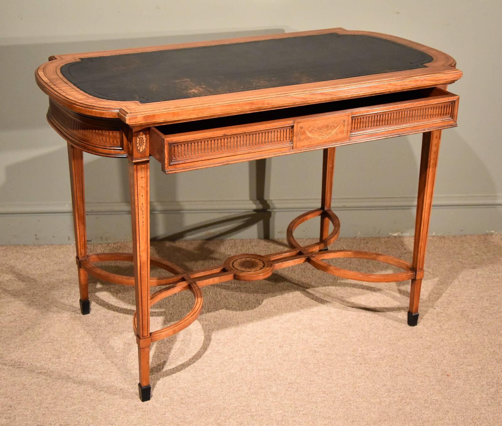 Fine Late 19th Century Satinwood Inlaid Writing Table 5