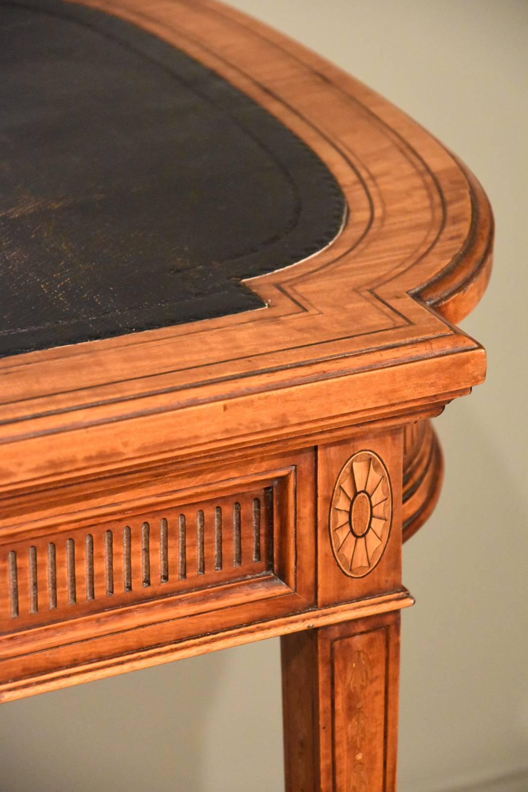 Fine Late 19th Century Satinwood Inlaid Writing Table 1