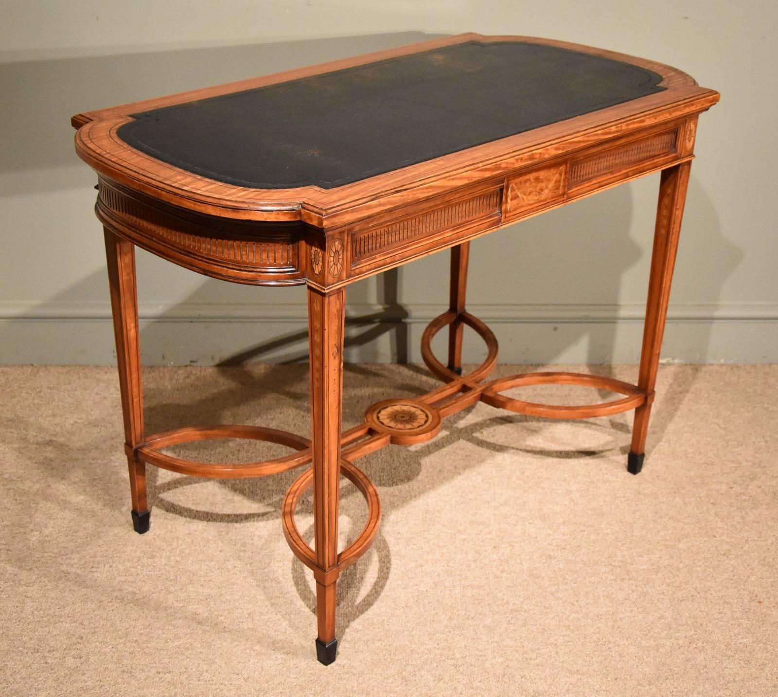 Fine Late 19th Century Satinwood Inlaid Writing Table 3