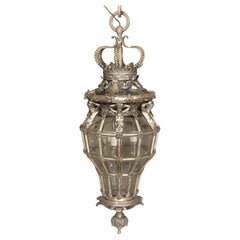 Lanterne de salle de Versailles en verre et argent doré de la fin du XIXe siècle