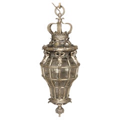 Raffinata lanterna da sala "Versailles" in argento dorato e vetro della fine del XIX secolo