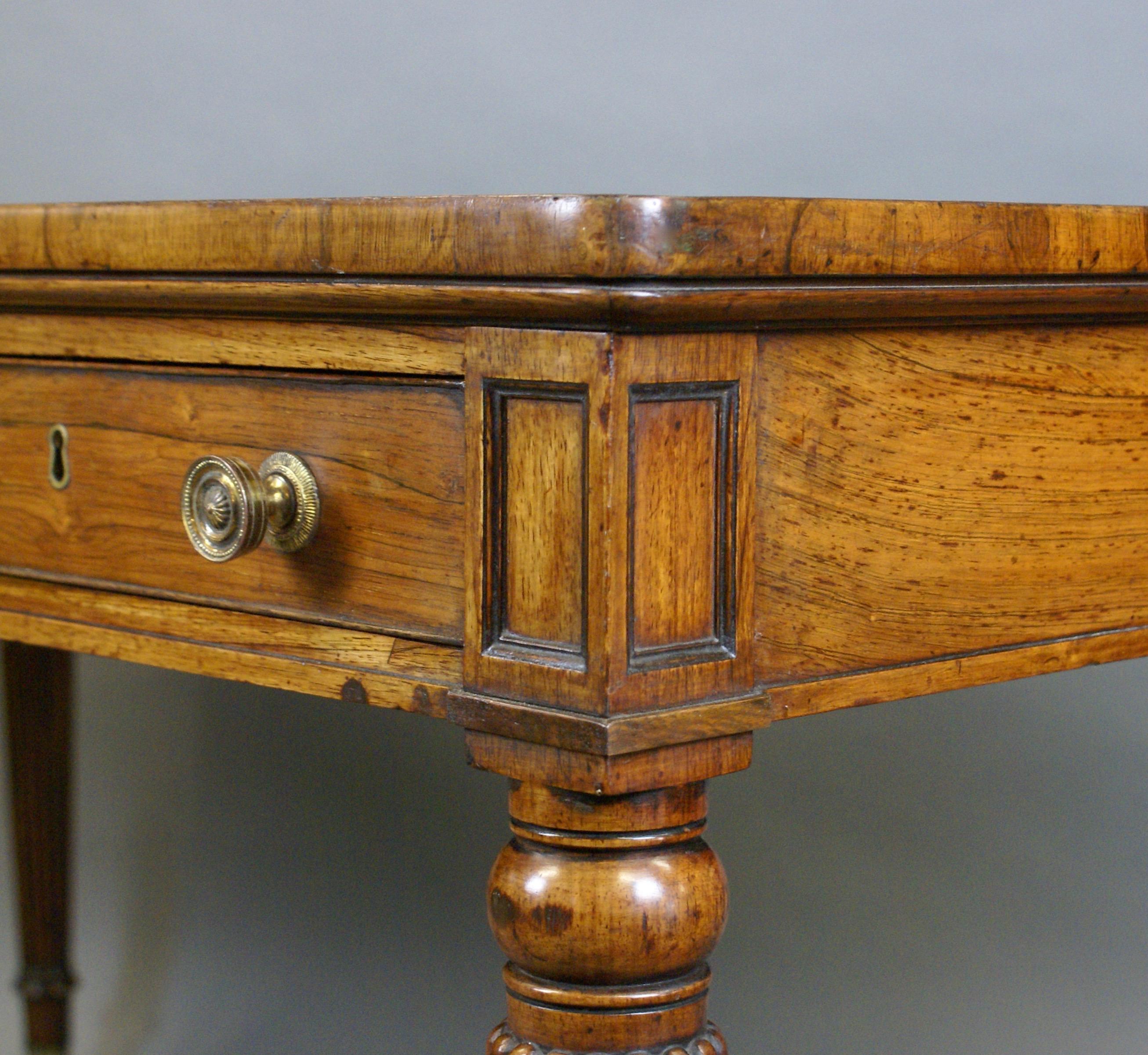 Fine Late George III Period Rosewood Writing/ Library Table by Solomon & Brown For Sale 1