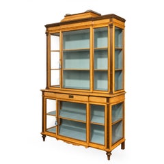 Fine Late Victorian Douglas Fir, Cherry and Laburnum Display Cabinet