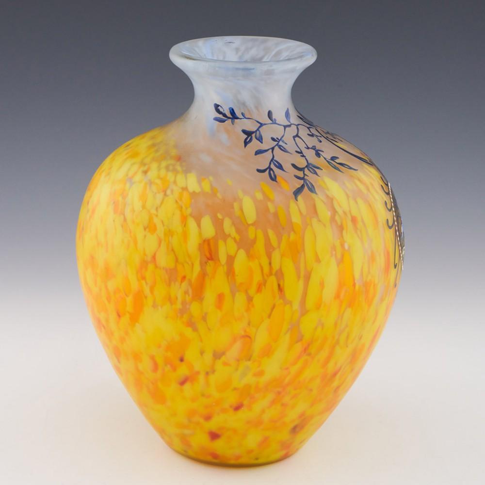 French Fine Legras Enamelled Cameo Vase C1925