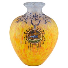 Fine Legras Enamelled Cameo Vase C1925