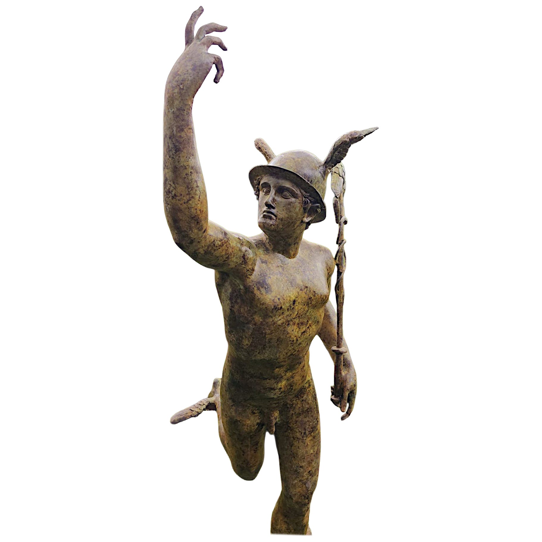 A Fine Life Size Bronze Figural Sculpture Depicting Mercury after Giambologna