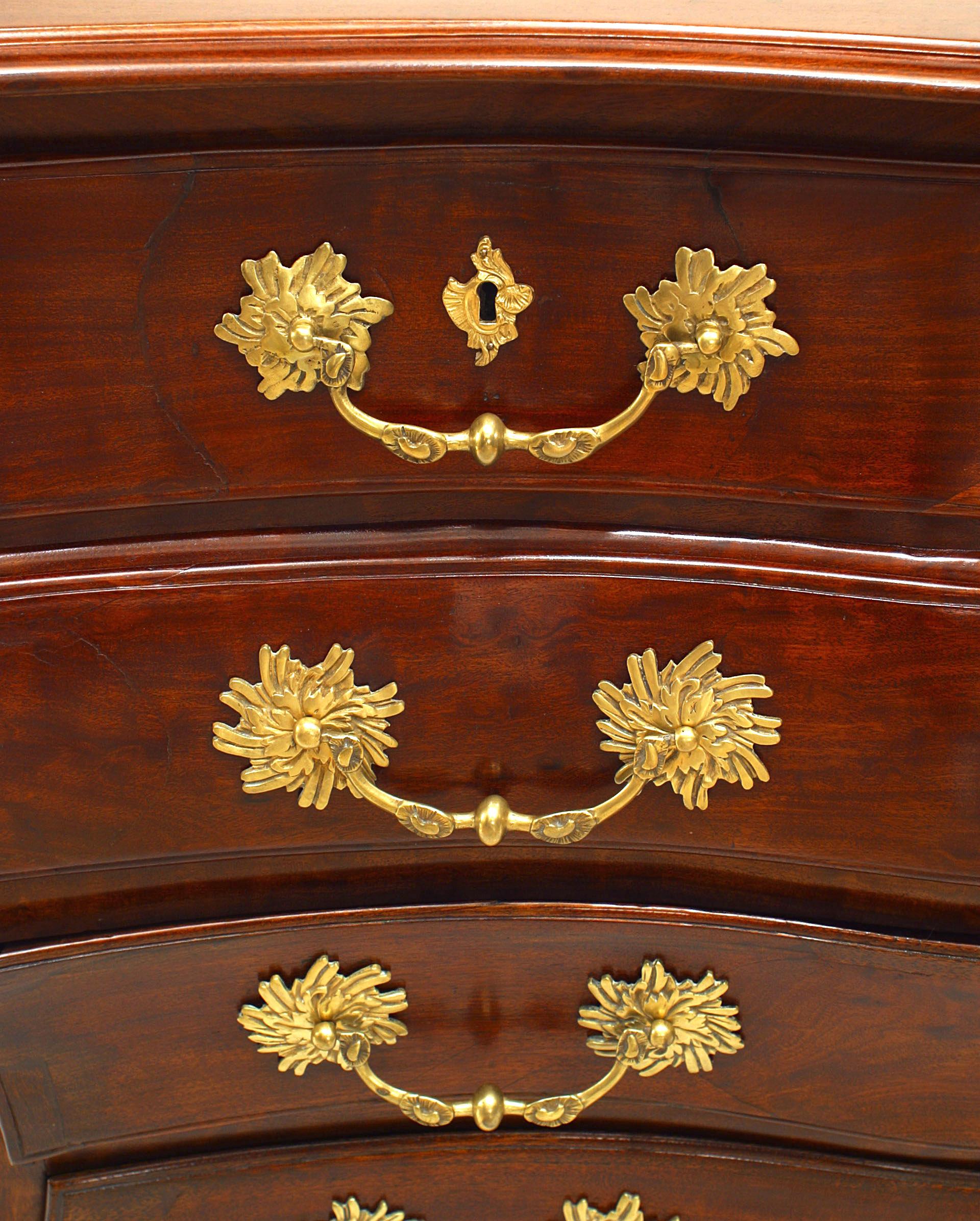 Bronze French Provincial Louis XV Mahogany Chest For Sale