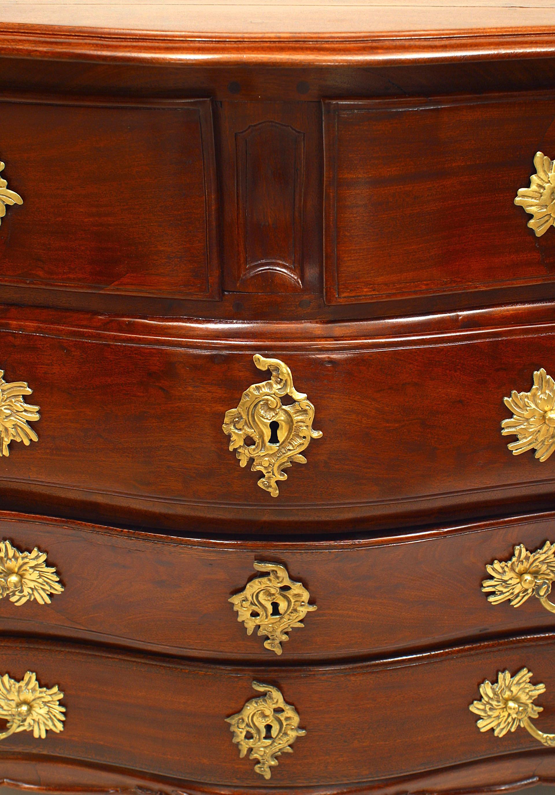 French Provincial Louis XV Mahogany Chest For Sale 1