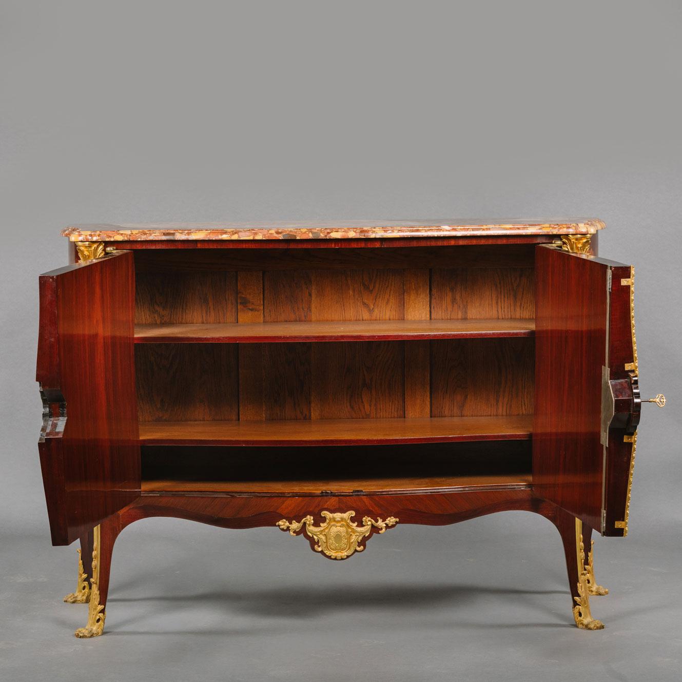 French Fine Louis XV Style Gilt-Bronze Mounted Marquetry Inlaid Commode For Sale