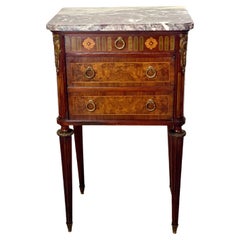 Louis XVI Style Bedside Table by Renowned Parisian Cabinet Maker Soubrier