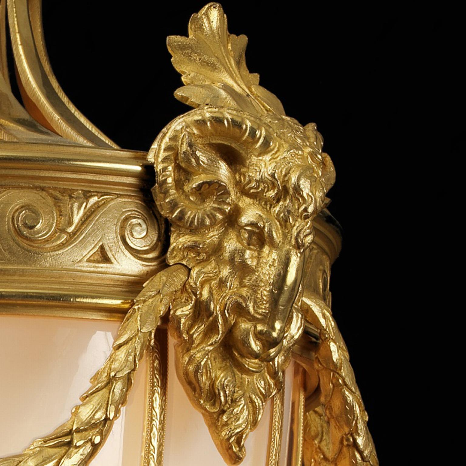 Fine Louis XVI Style Gilt-Bronze Lantern, circa 1900 In Good Condition For Sale In Brighton, West Sussex
