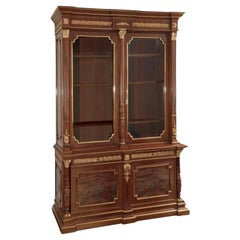A Fine Louis XVI Style Gilt-Bronze Mounted Mahogany Bookcase Bibliotheque