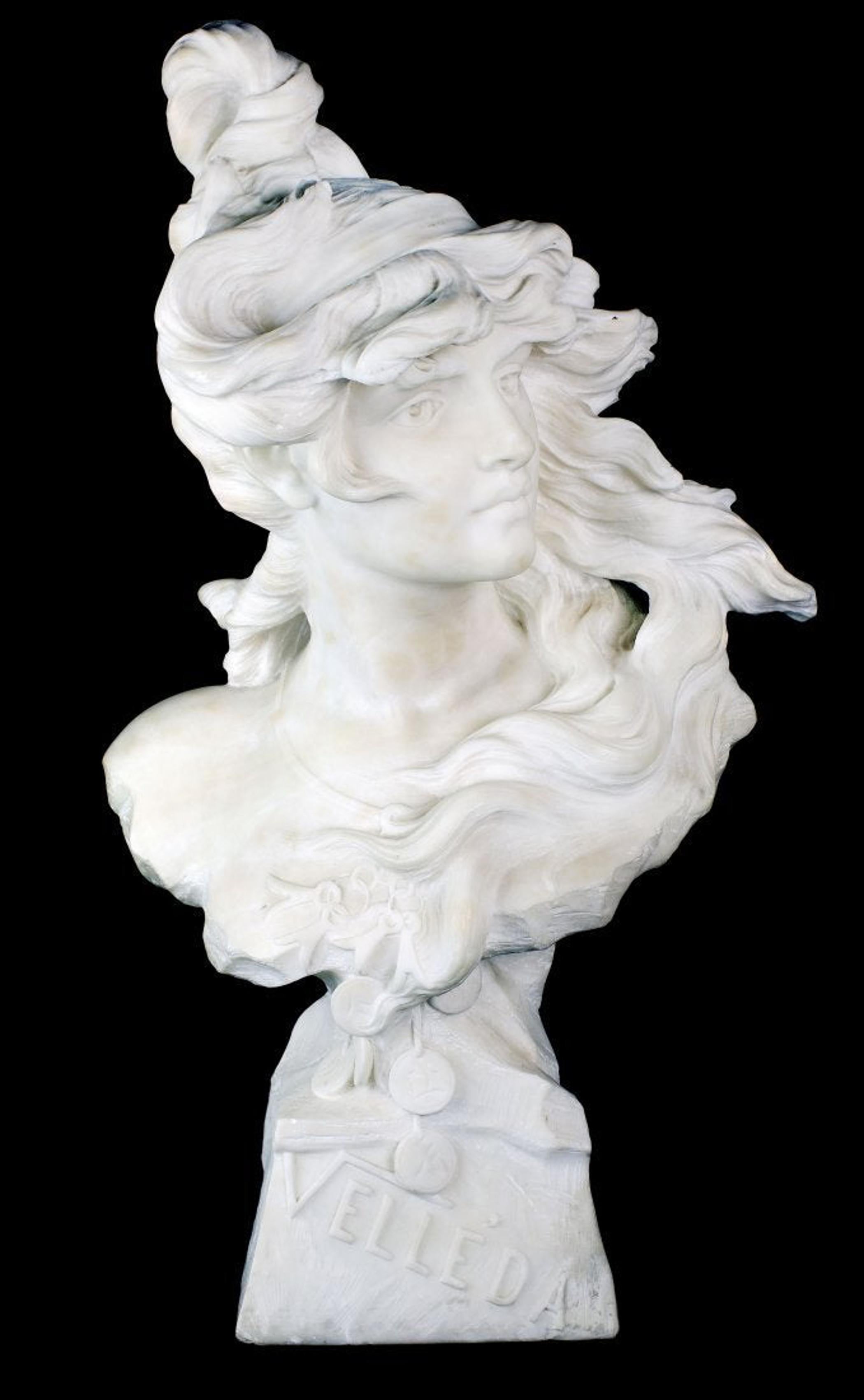 Fine Marble Bust of a Lady by Alfred Jean Foretay Signed 2