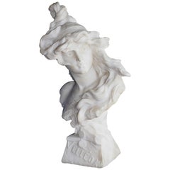 Fine Marble Bust of a Lady by Alfred Jean Foretay Signed