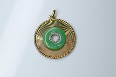 Fine Mellerio Paris Jadeite Diamond 18 Karat Gold Pendant Necklace