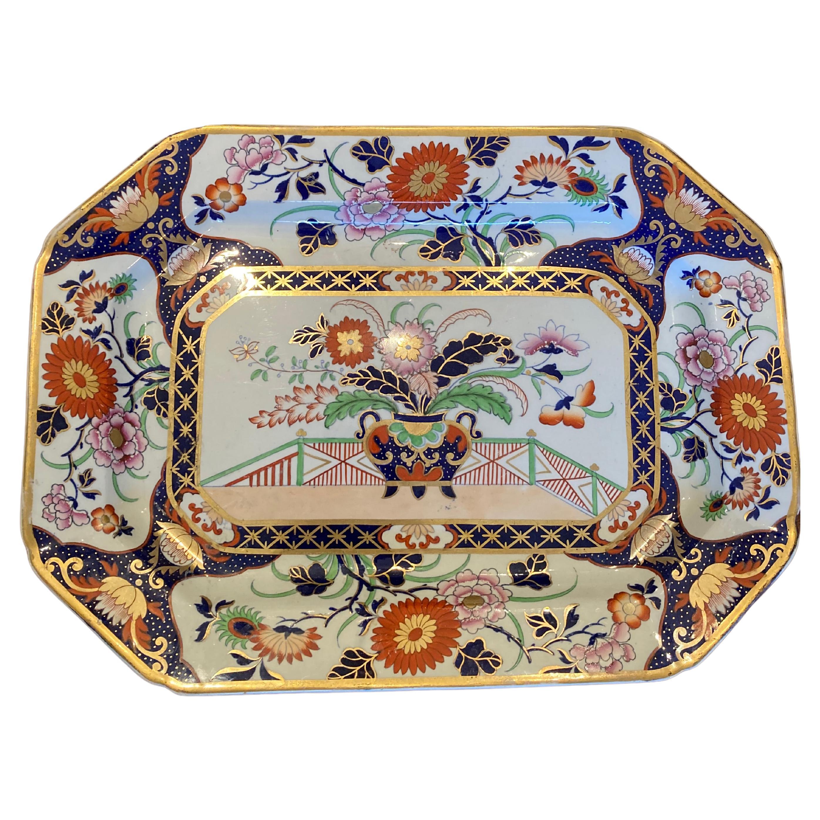 Fine Mid-19th Century Mason's English Stoneware Platter For Sale