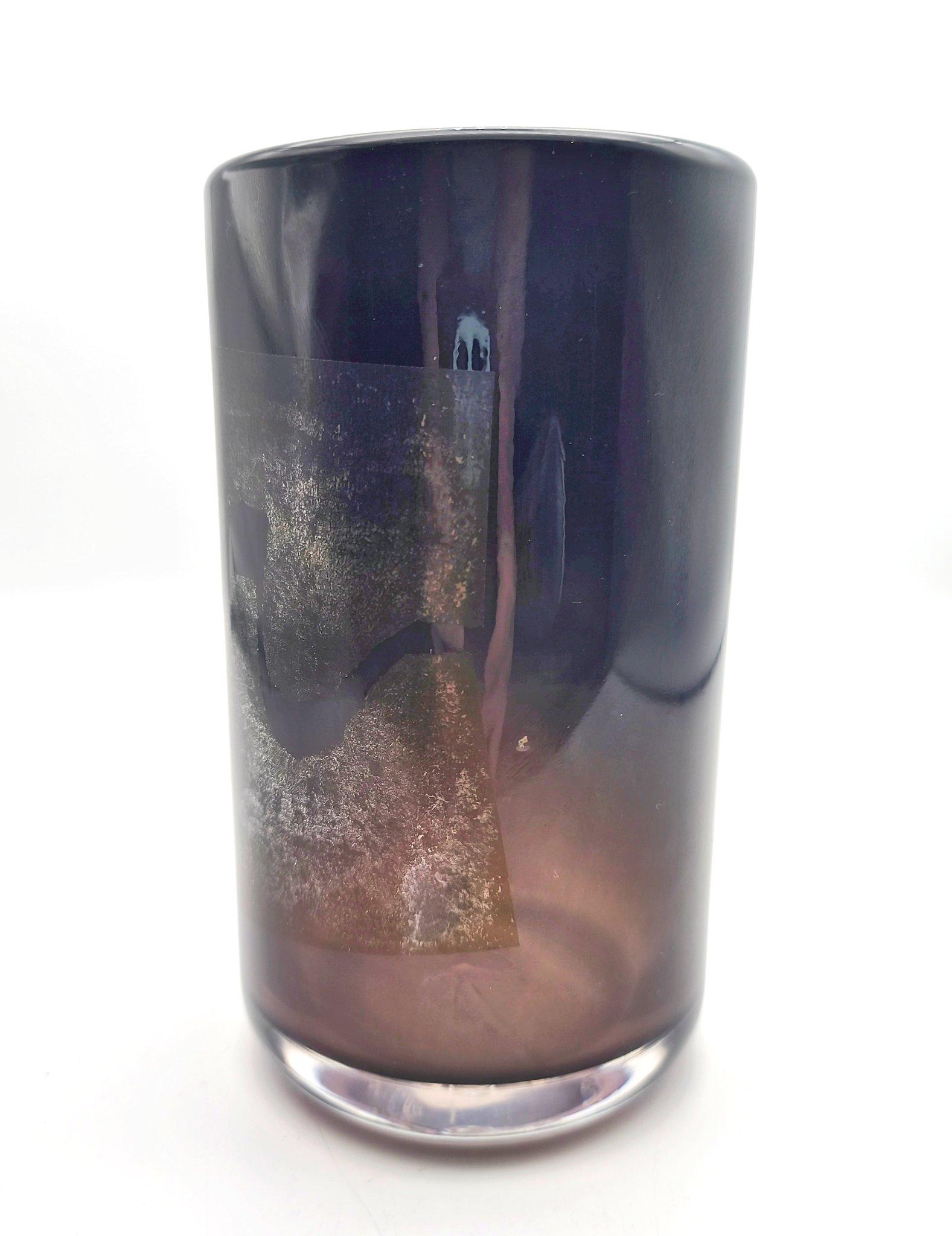 Hand-Crafted A fine Mieke Groot studio glass vase from 1983 For Sale
