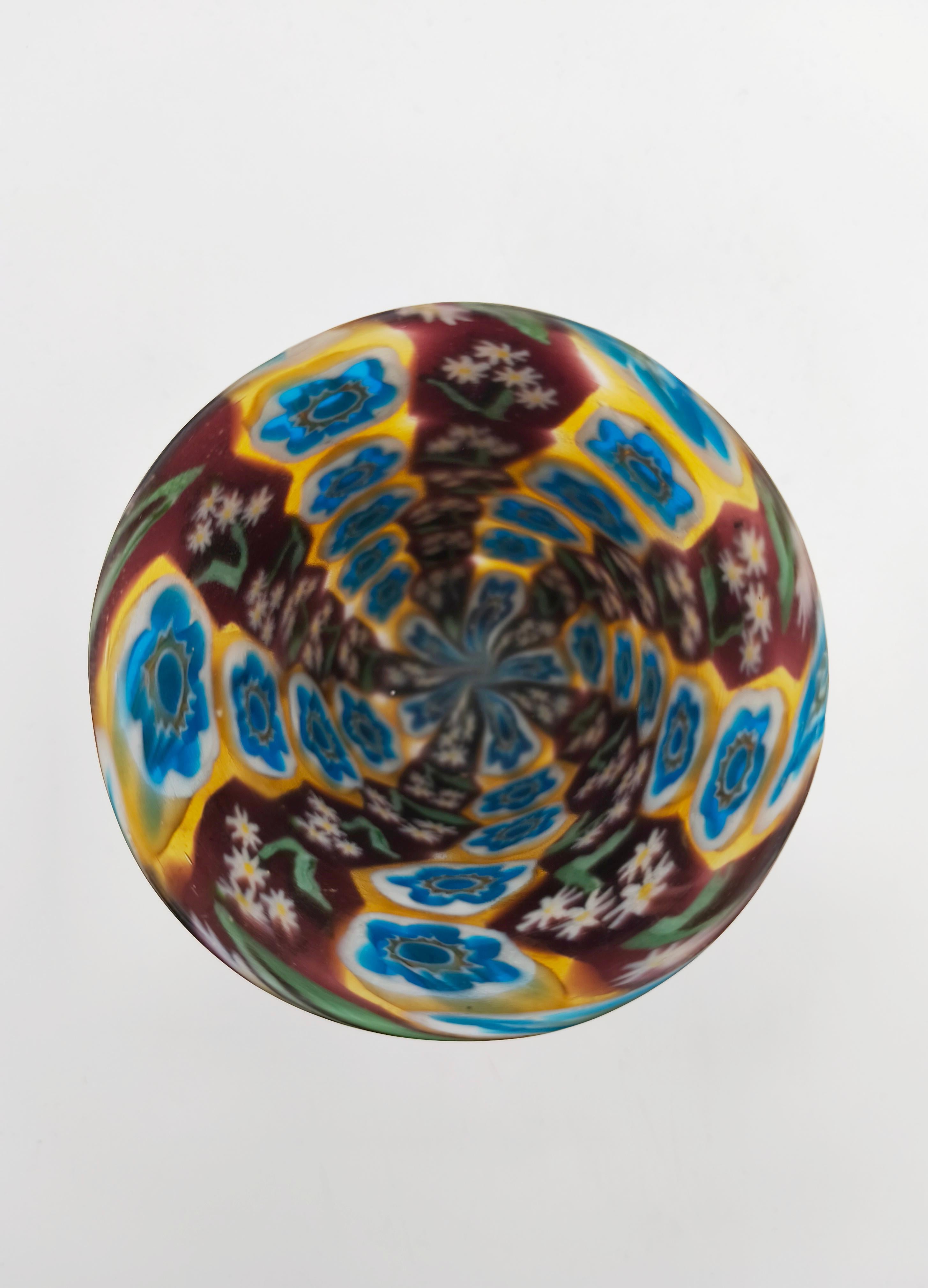 Hand-Crafted A fine millefiori murrine handle vase from Murano, ca. 1910, Fratelli Toso For Sale