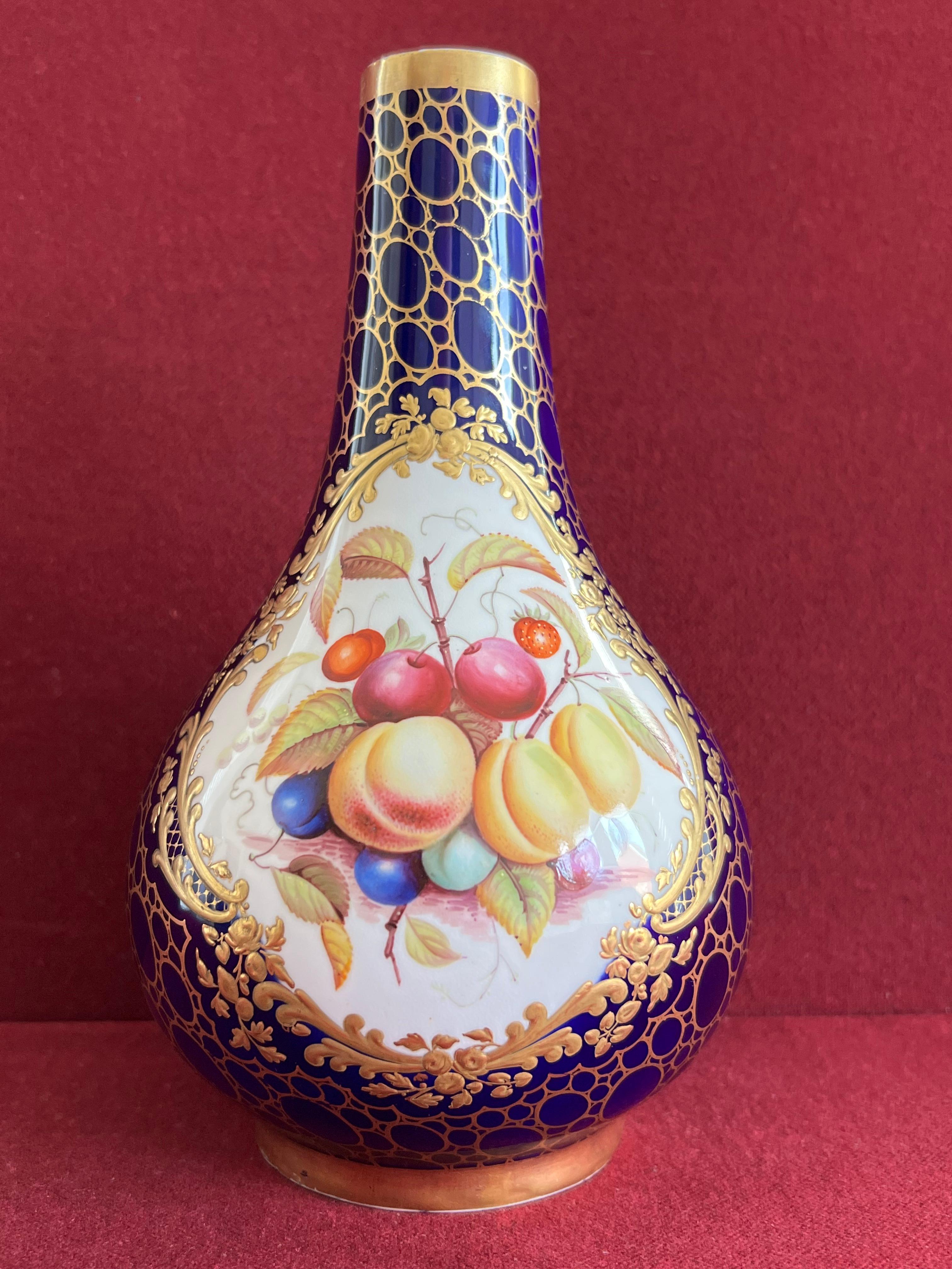 Fine Minton Porcelain Bottle Shaped Vase C.1840 2