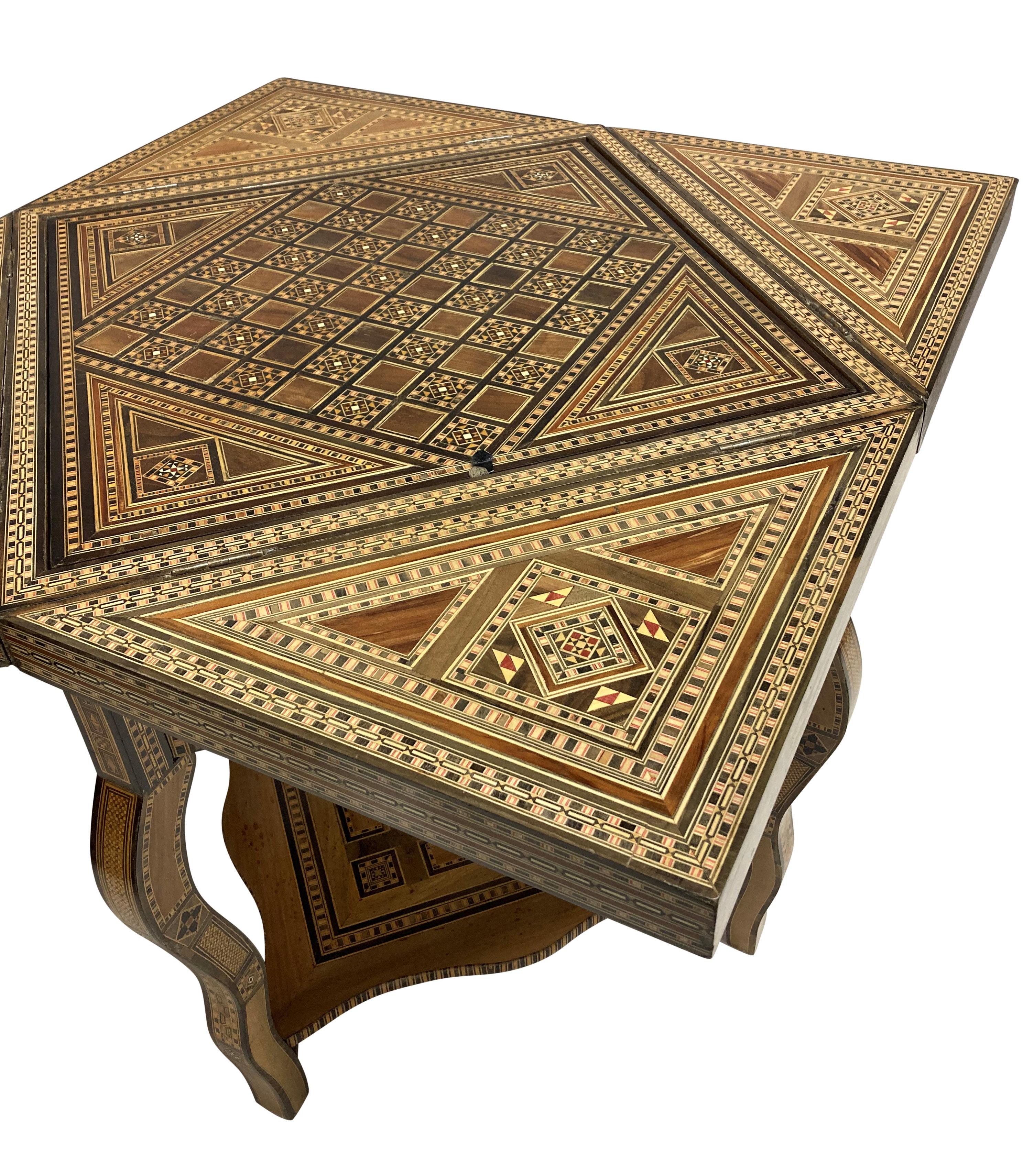 Fine Moorish Inlaid Games Table 5