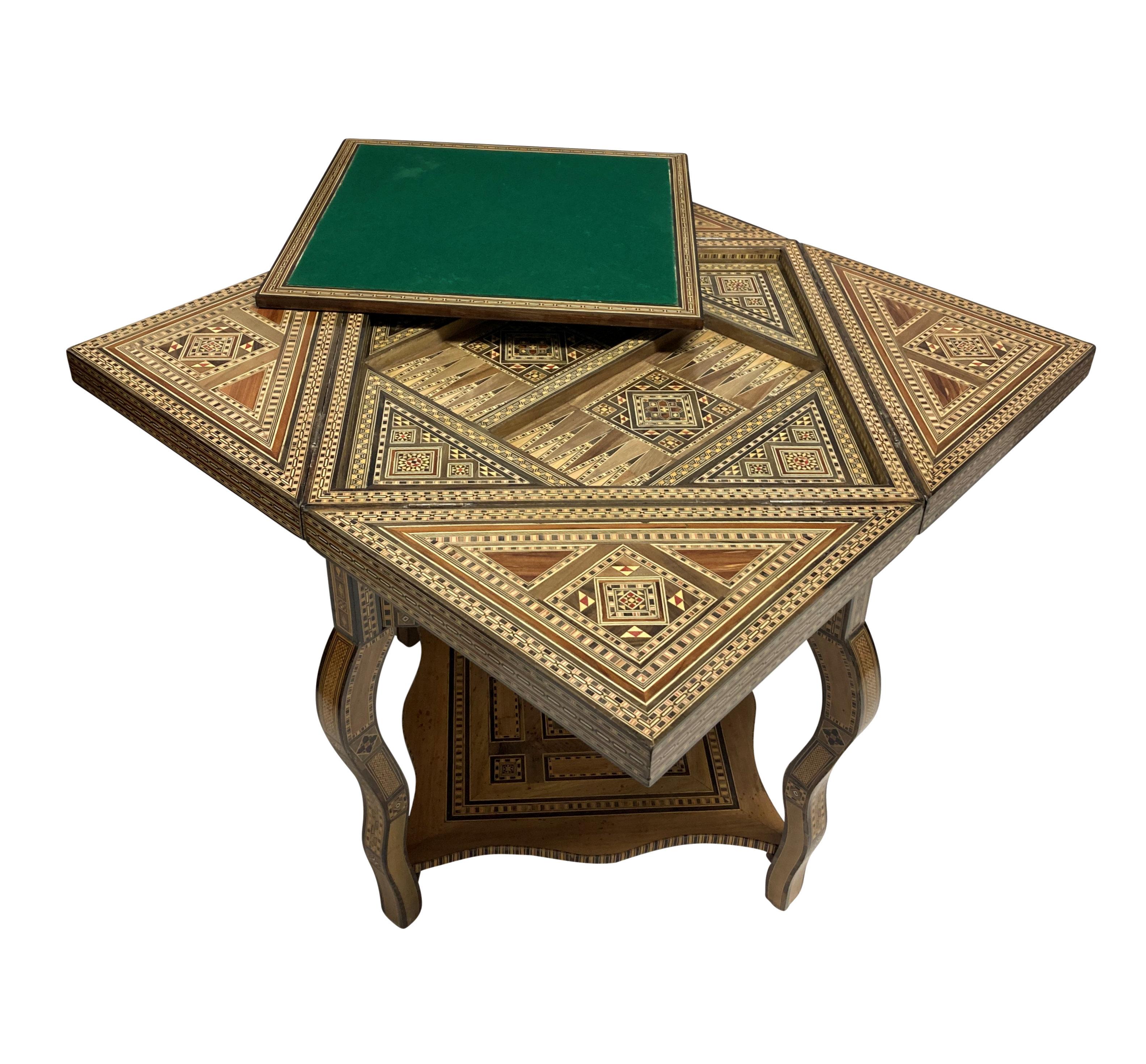 Fine Moorish Inlaid Games Table 1