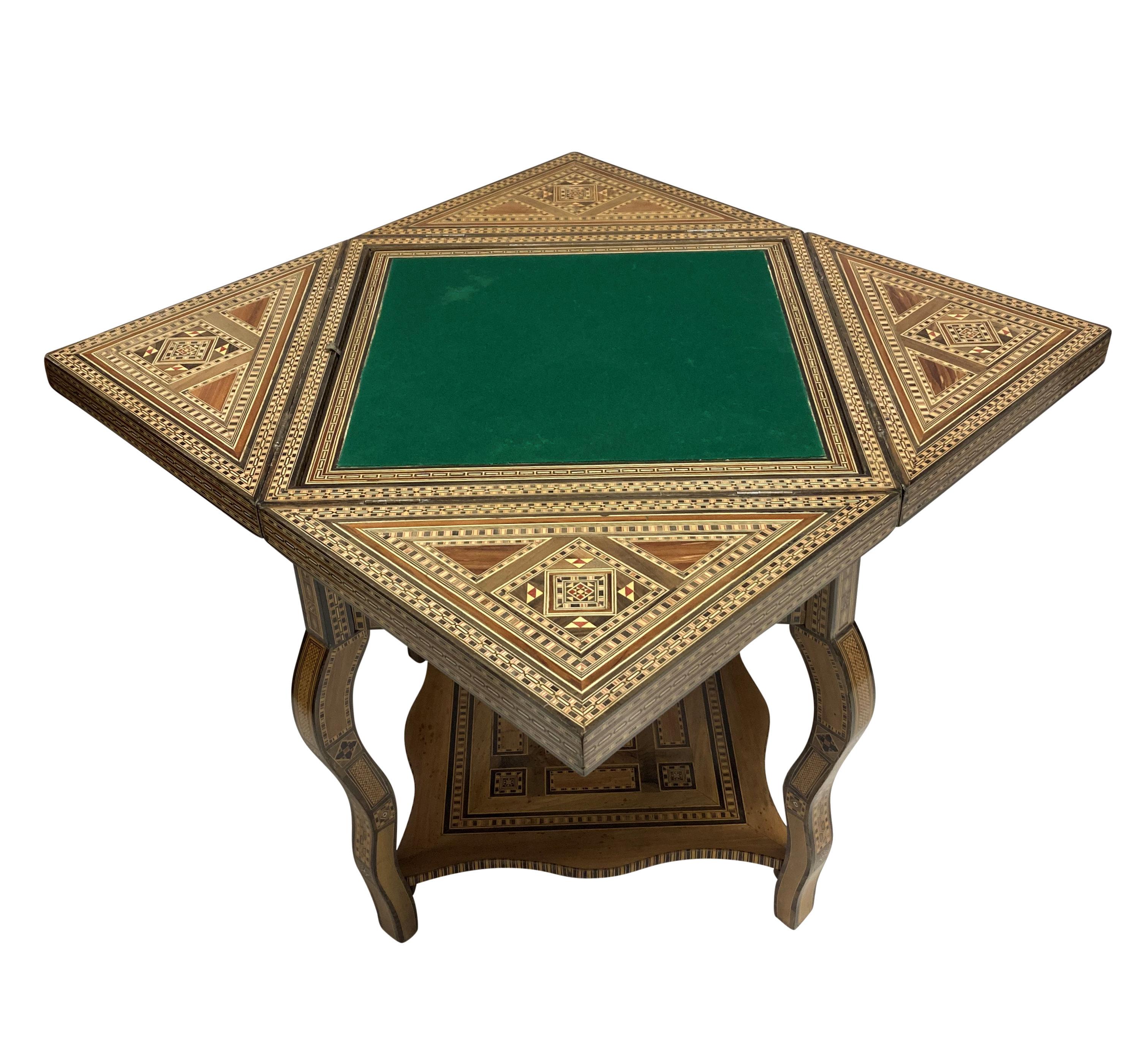 Fine Moorish Inlaid Games Table 2