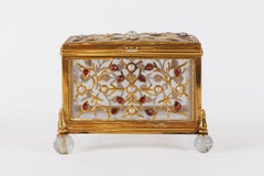 Fine Mughal Gem Set Rock Crystal and Gold Box, India, 18th Century