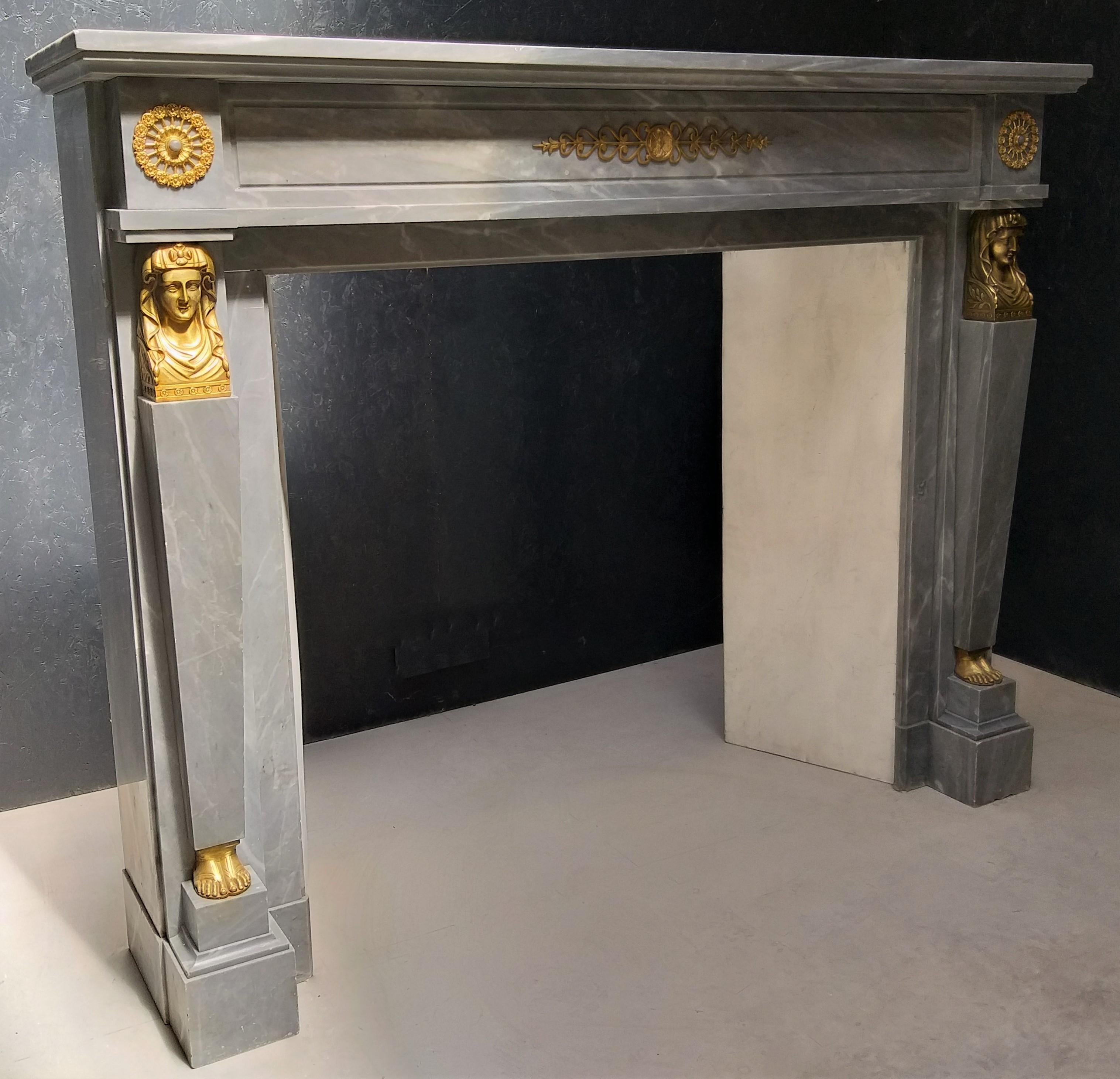 Empire Revival Fine Napoléon Empire II Chimneypiece For Sale