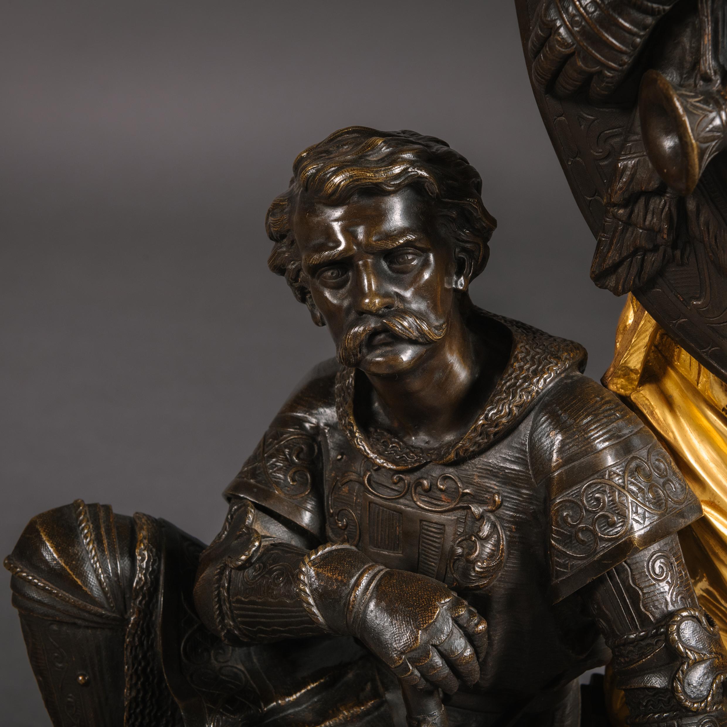 A Fine Napoleon III Period Gilt and Patinated Bronze Fender For Sale 2