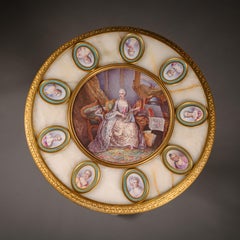 Table en onyx et porcelaine de style Sèvres de Napoléon III