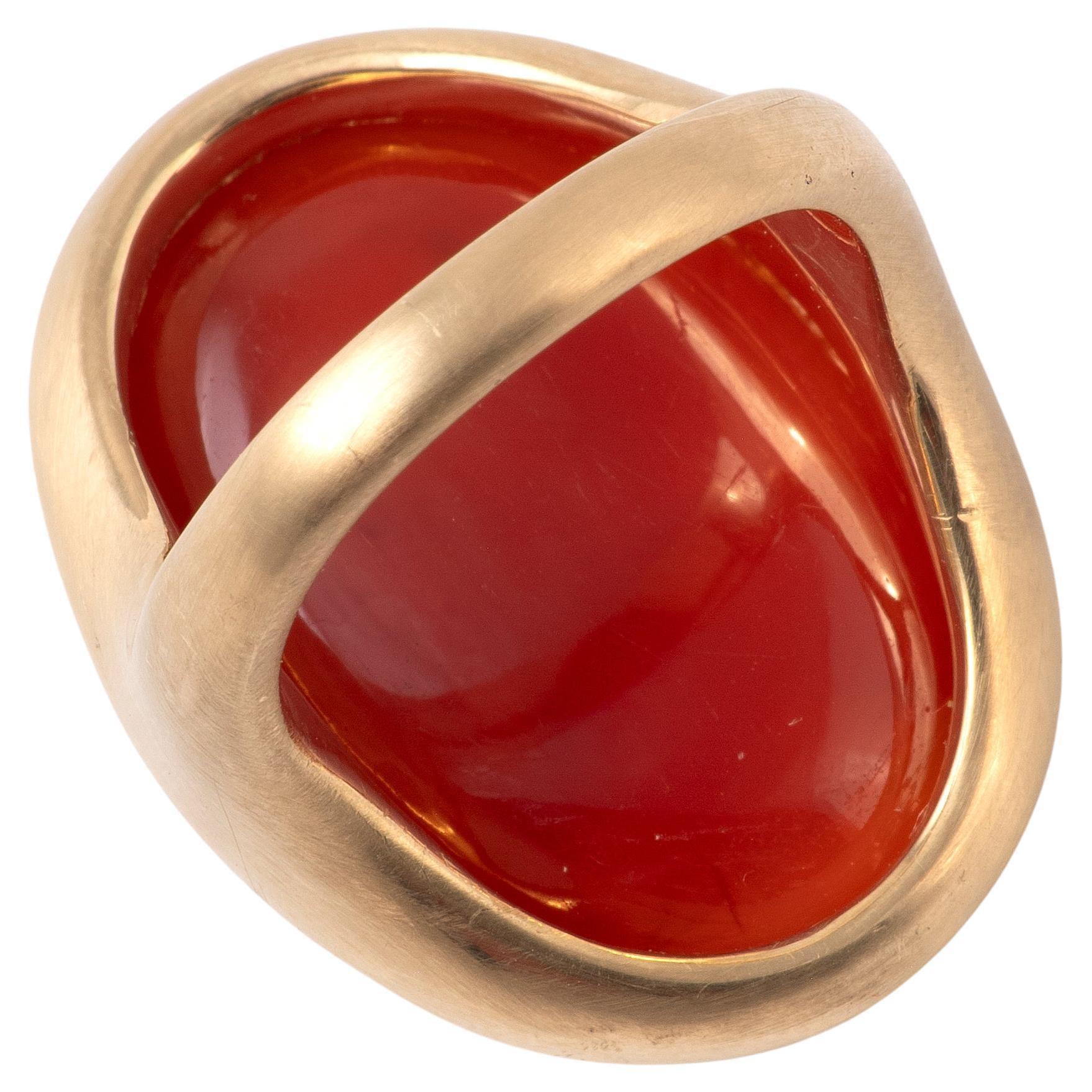 Uncut Neoclassical Carnelian Intaglio Depicting Hercules And The Neamean Lion For Sale