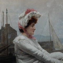 A Fine Oil on Canvas of the ‘Lass That Loved a Sailor’ by Julius Mendes Price