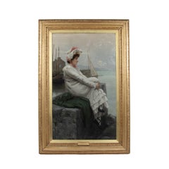 Das Mädchen, das einen Matrosen liebte" von Julius Mendes Price in Öl auf Leinwand