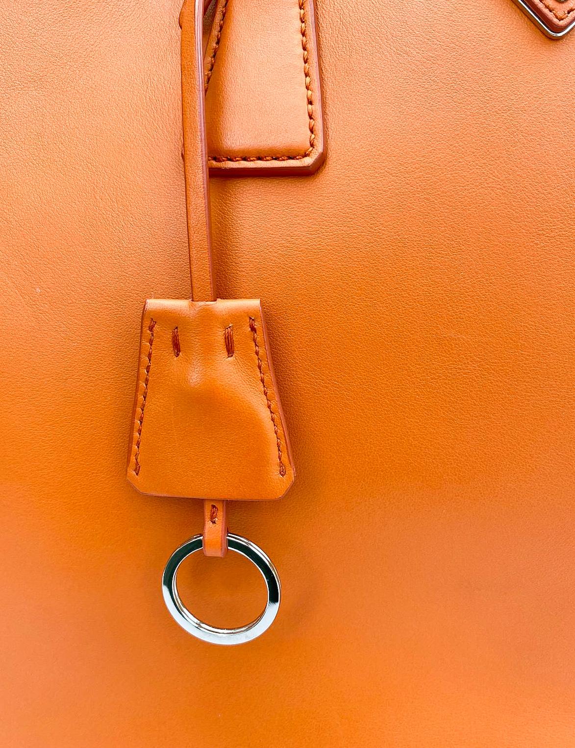 A fine orange leather 'Galleria' handbag, Prada, Italy, 2016 3