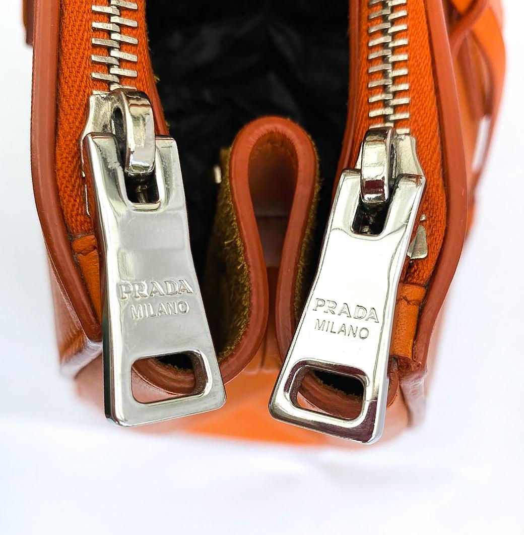 A fine orange leather 'Galleria' handbag, Prada, Italy, 2016 4