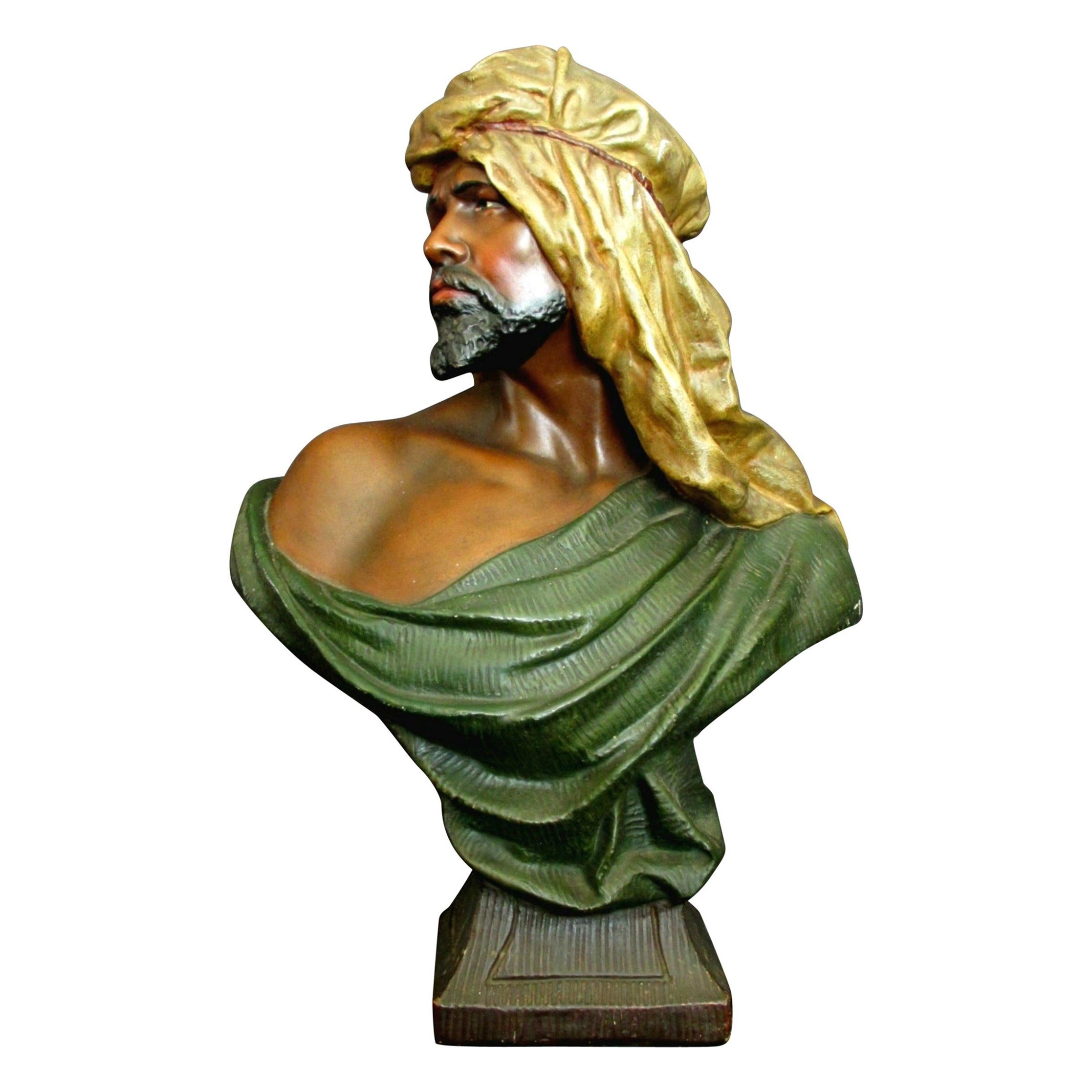 A Fine Orientalist Composition Bust of a Moor, Austria Circa 1920