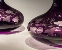 A Fine Pair Amethyst Port & Sherry Decanters