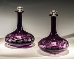 A Fine Pair Amethyst Port & Sherry Decanters