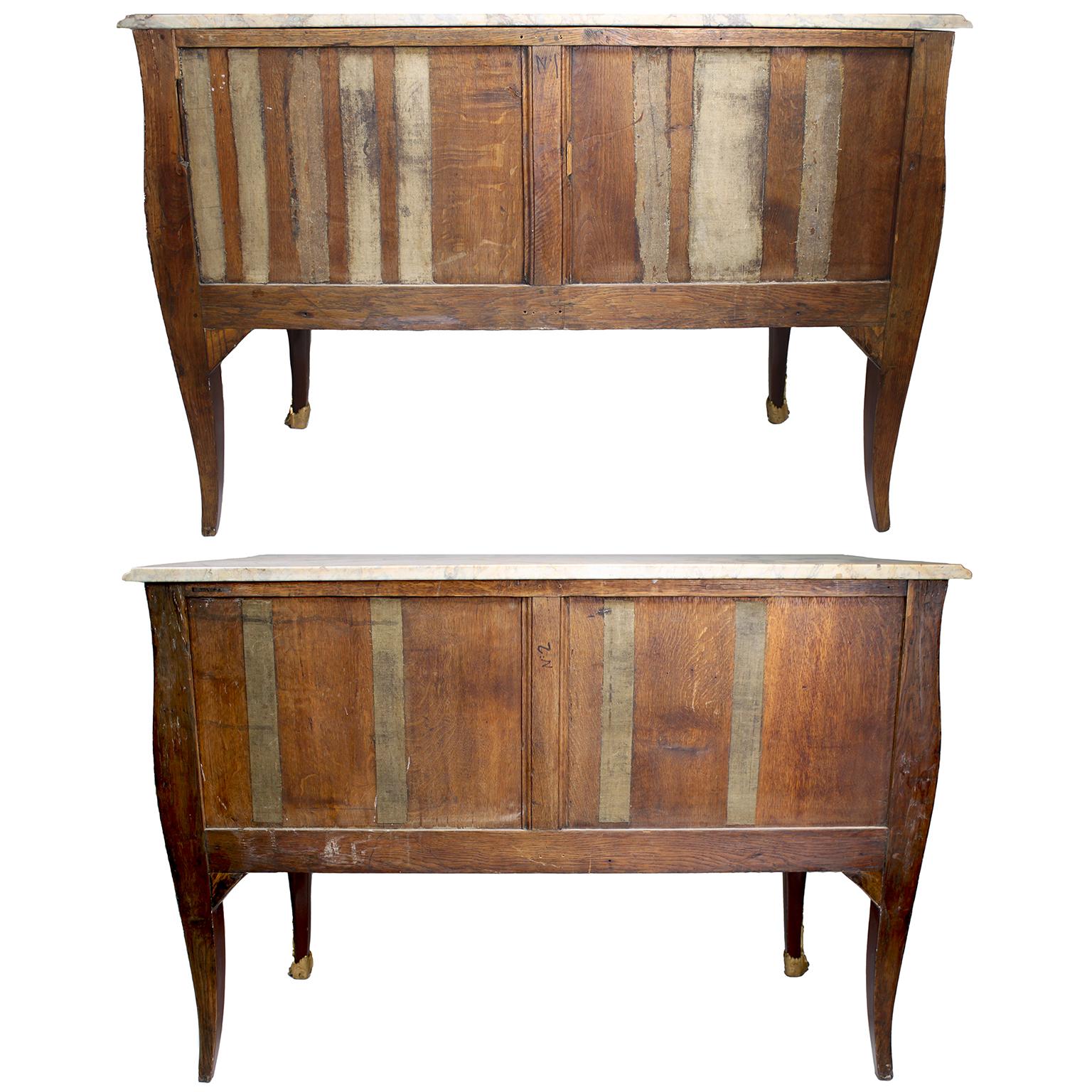 Fine Pair French 19th Century Louis XV Style Gilt-Bronze & Marquetry Commodes For Sale 15