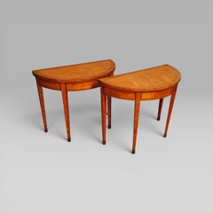 A Fine Pair Of 18th Century Satinwood Card Tables
