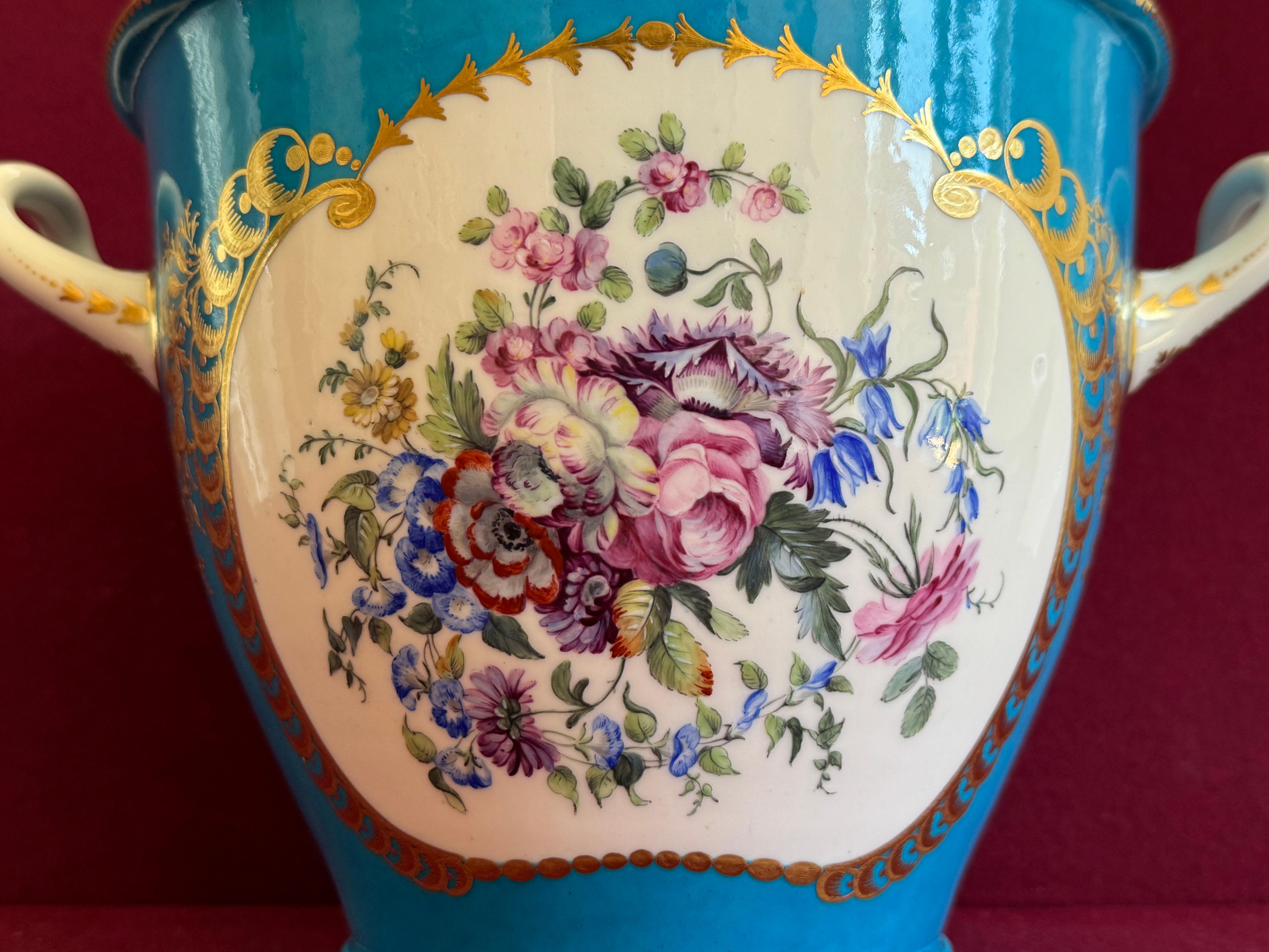 Fina pareja de enfriadores de botellas de porcelana de pasta blanda de Sèvres del siglo XVIII en venta 9