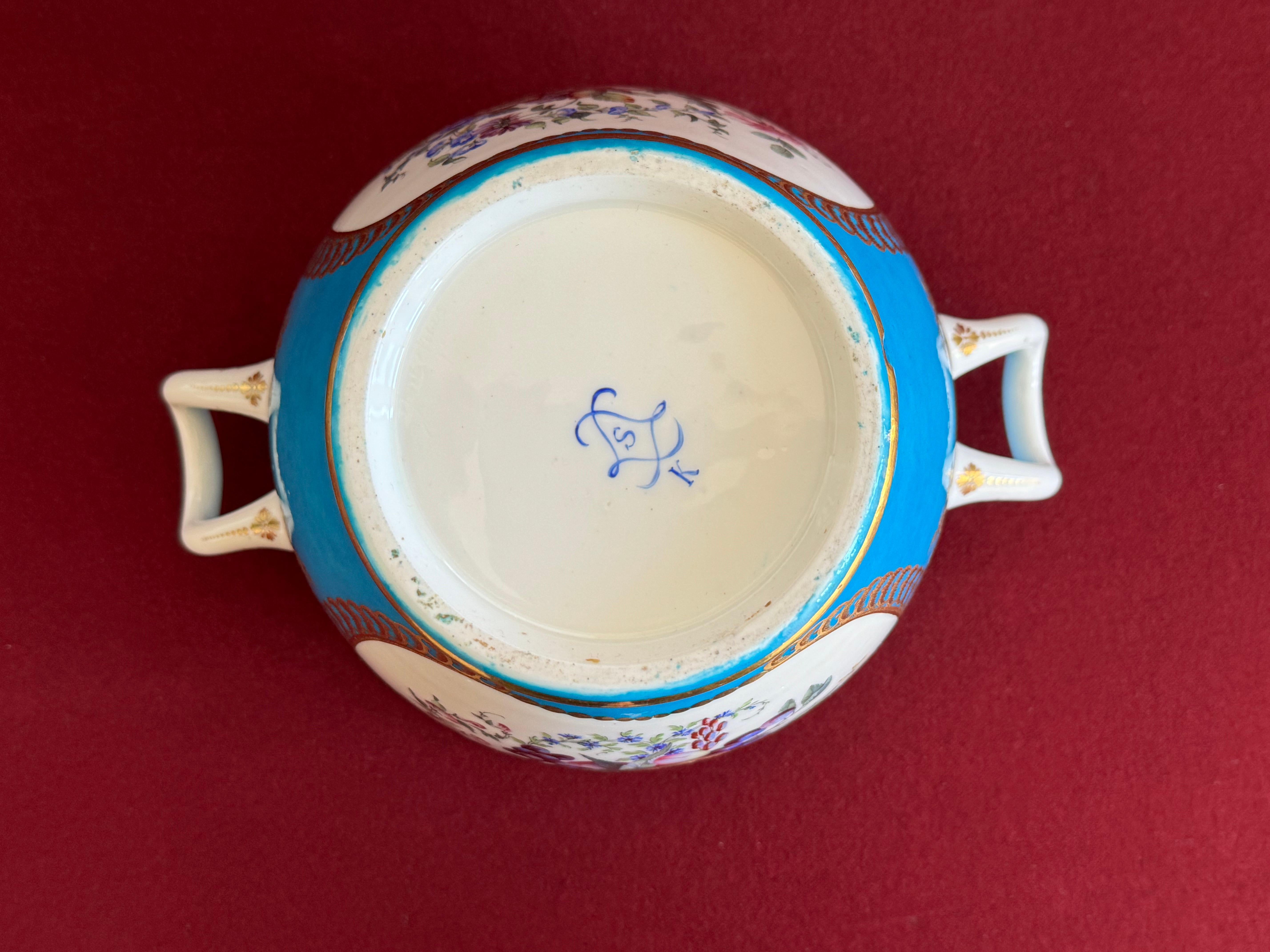 Fina pareja de enfriadores de botellas de porcelana de pasta blanda de Sèvres del siglo XVIII en venta 10