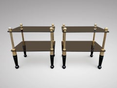 Fine Pair of 1970s Smoked Glass Occasional Side Tables