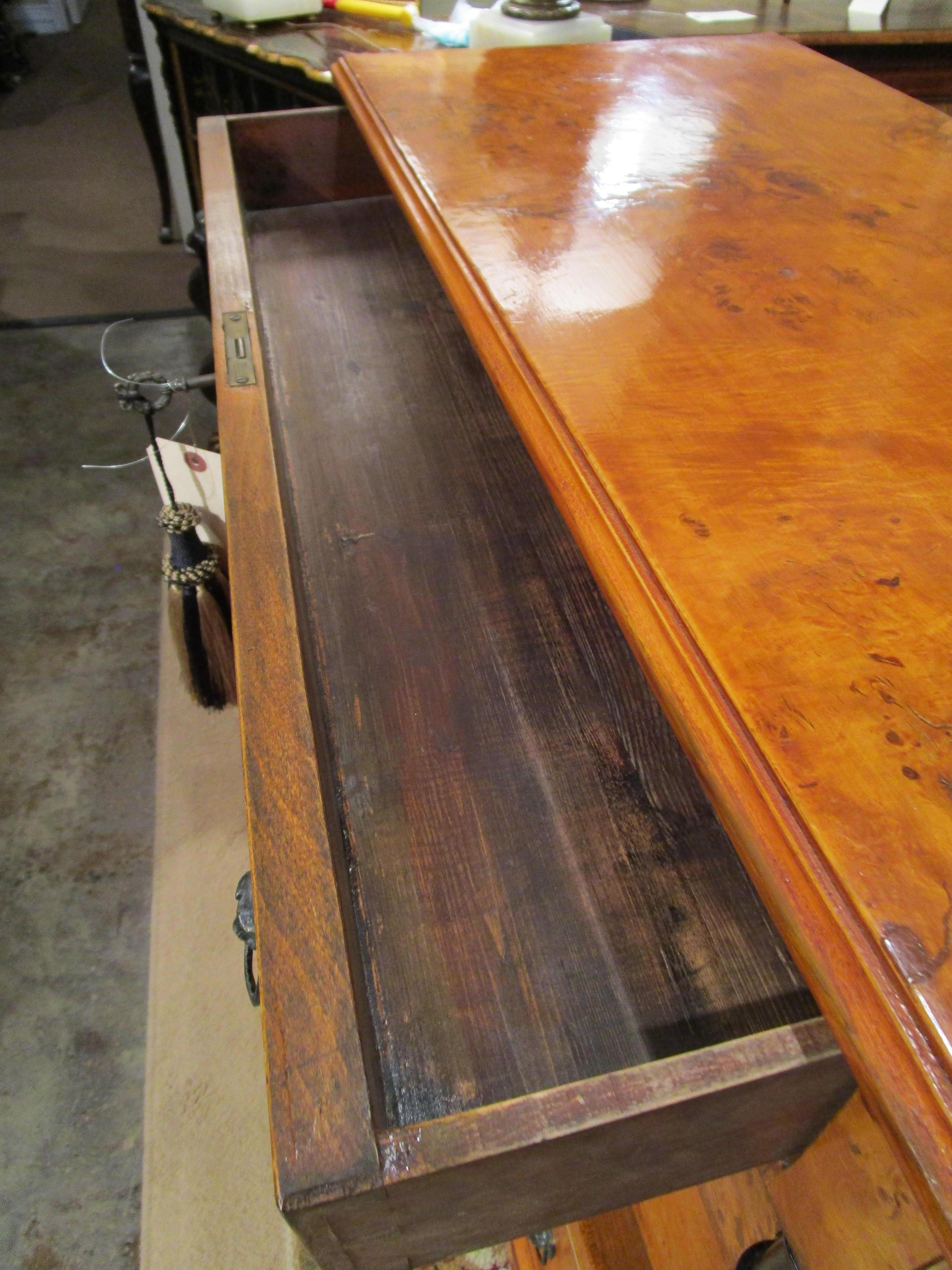 Fine Pair of 19th Century Biedermeier Birch and Ebonized Commodes 5