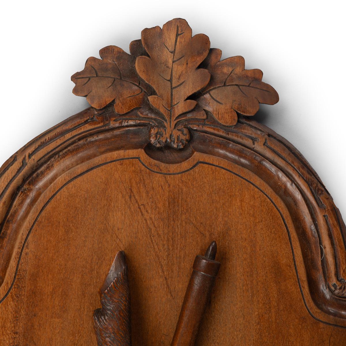 19th Century A fine pair of 19th century Black Forest Walnut game plaques attributed to Johan For Sale