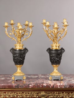 Paire de candélabres du XIXe siècle d'après Claude-Michel Clodion