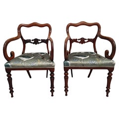 Antique A Fine Pair of 19th Century Carver Armchairs