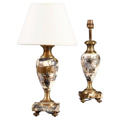 A Fine Pair of 19th Century Marble Table Lamps