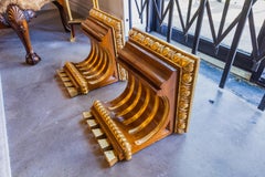 A fine pair of 19th century Russian mahogany and gilt wall brackets
