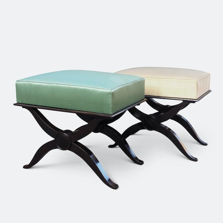Mid-20th Century Fine Pair of Andre Arbus Footstools For Sale